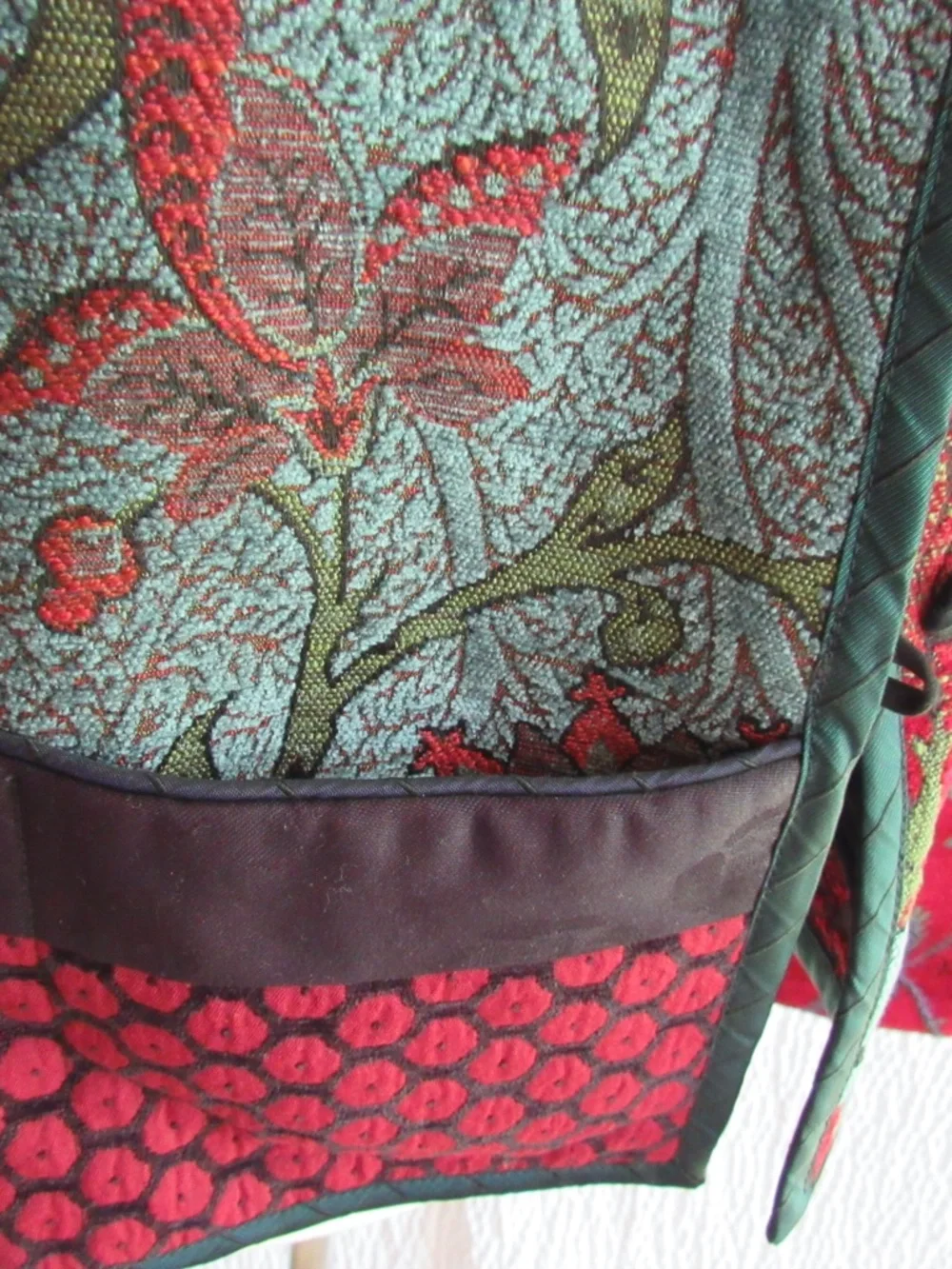 Mary Lynn O'Shea Women's Tapestry Jacket Blazer Colorful Red Gray Vintage P